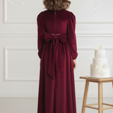 Royal Plum Dreams Velvet Party Gown