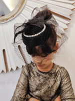 Load image into Gallery viewer, Pearl Veil Hat Fascinator
