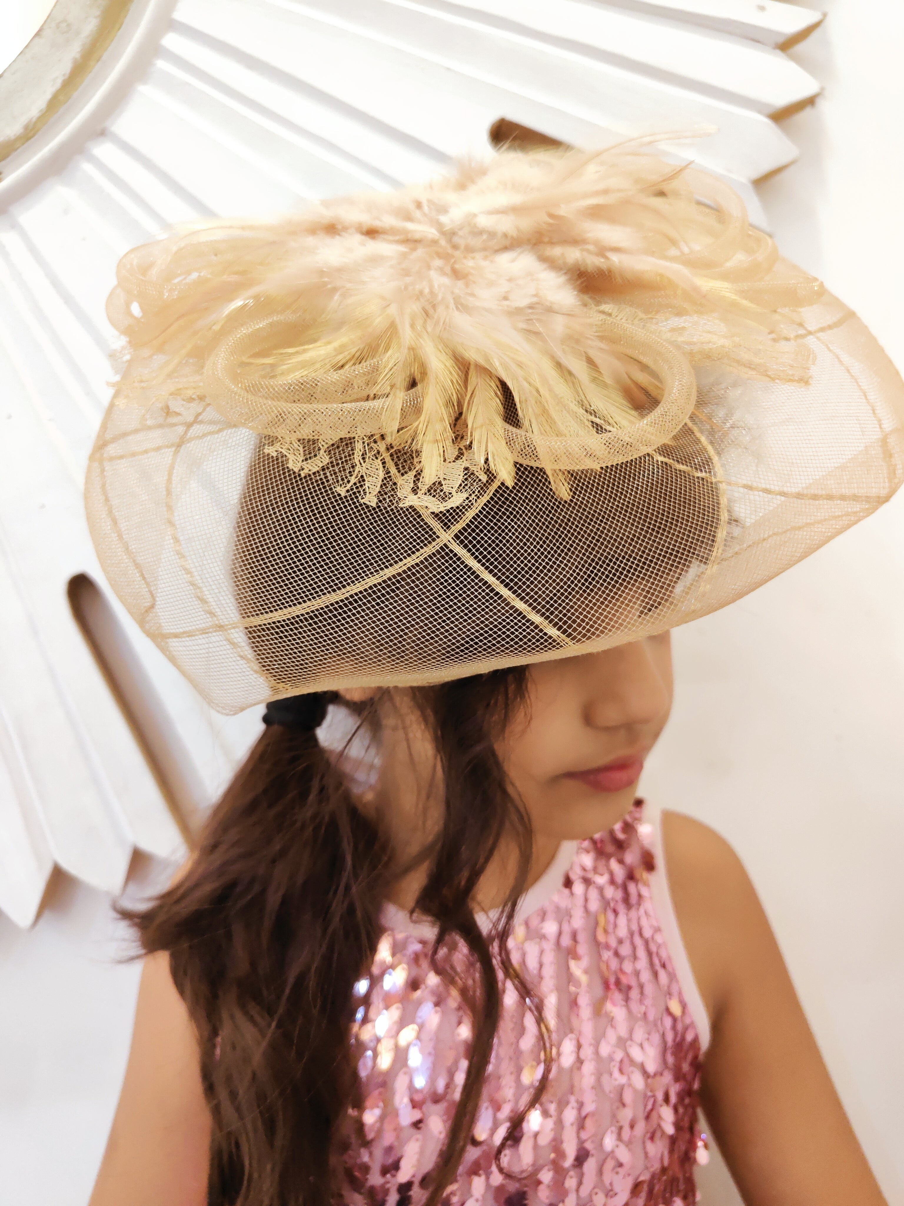 Royal Feathered Golden Fascinator