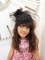 Load image into Gallery viewer, Derby Style Black Mesh Fascinator
