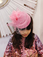 Load image into Gallery viewer, Derby Style Pink Mesh Fascinator
