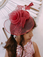Load image into Gallery viewer, Hat Plum Fascinator with Veil
