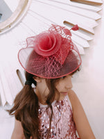 Load image into Gallery viewer, Hat Plum Fascinator with Veil
