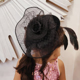 Hat Black Fascinator with Veil