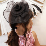 Hat Black Fascinator with Veil