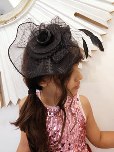 Hat Black Fascinator with Veil
