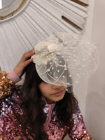 Load image into Gallery viewer, Luxe Ivory White Fascinator
