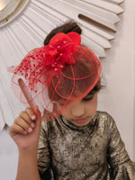 Load image into Gallery viewer, Luxe Red Fascinator
