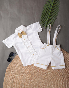Tiny White Tuxedo Suit Set