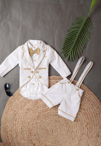 Tiny White Tuxedo Suit Set