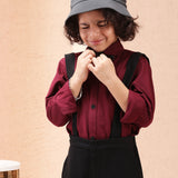 Maroon Dapper Shirt Pant With Bowtie ( 3pc set )