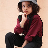 Maroon Dapper Shirt Pant With Bowtie ( 3pc set )