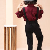 Maroon Dapper Shirt Pant With Bowtie ( 3pc set )