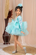 Load image into Gallery viewer, Minty Elegance Shimmer Dress
