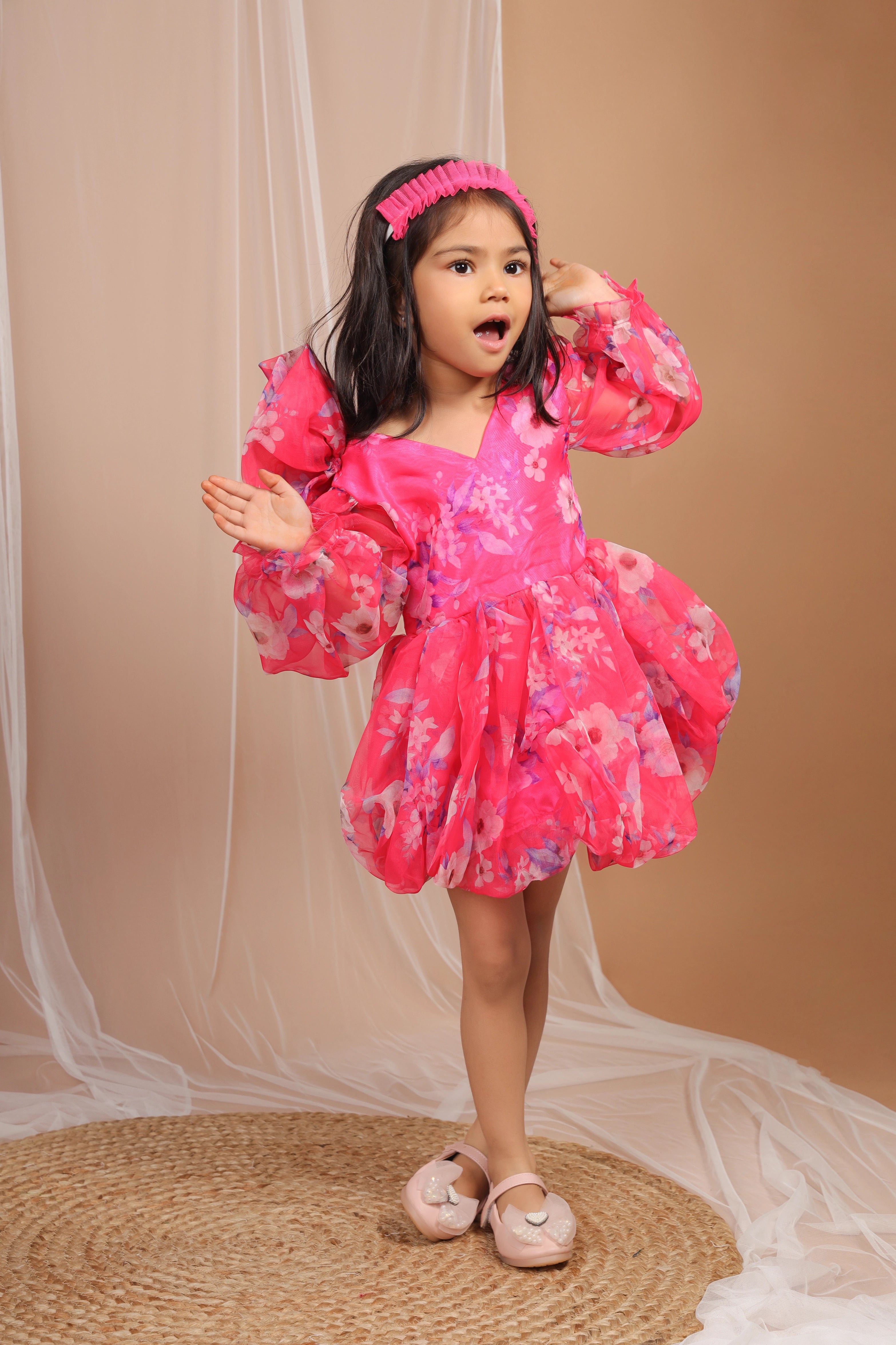 Balloon top long frock