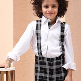 Noir Classic Checks Shirt Pant With Bowtie ( 3pc set )