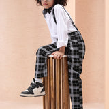 Noir Classic Checks Shirt Pant With Bowtie ( 3pc set )