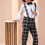 Noir Classic Checks Shirt Pant With Bowtie ( 3pc set )