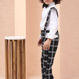 Noir Classic Checks Shirt Pant With Bowtie ( 3pc set )