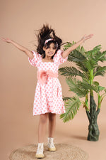 Load image into Gallery viewer, Peach Polka Affair Frock
