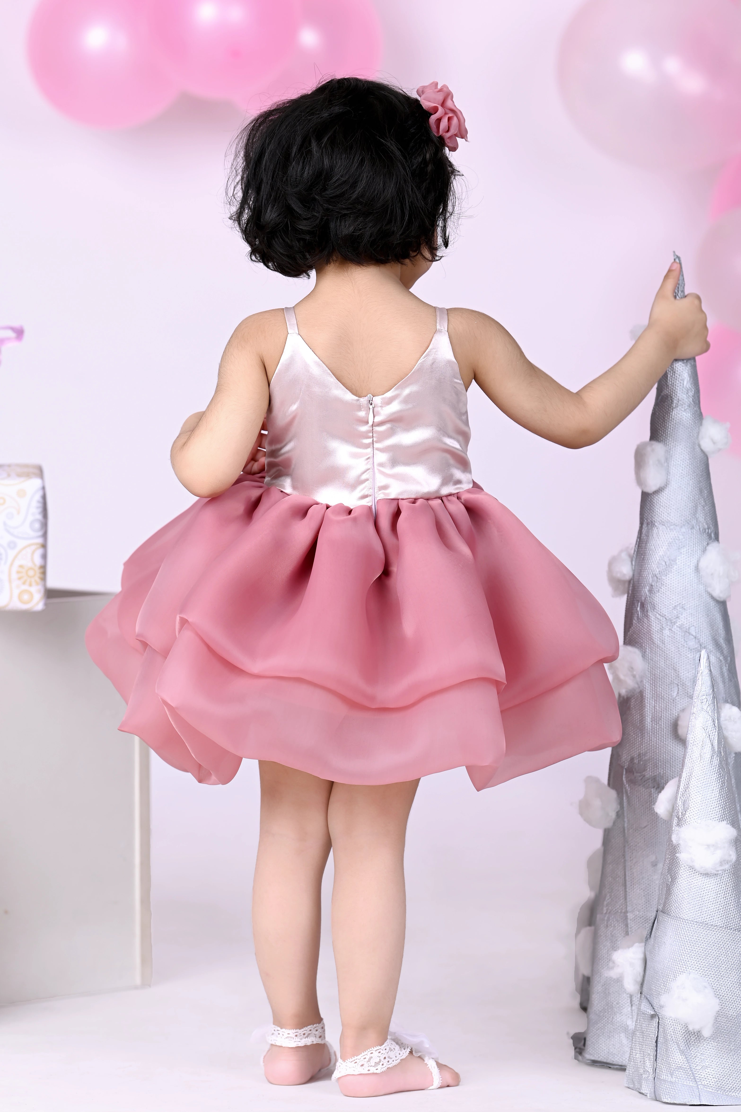 Buy Dusty Pink Ruffle Frock Dress Online for Girls ForeverKidz
