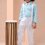 Sky Stripes Shirt Pant With Bowtie ( 3pc set )