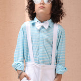 Sky Stripes Shirt Pant With Bowtie ( 3pc set )