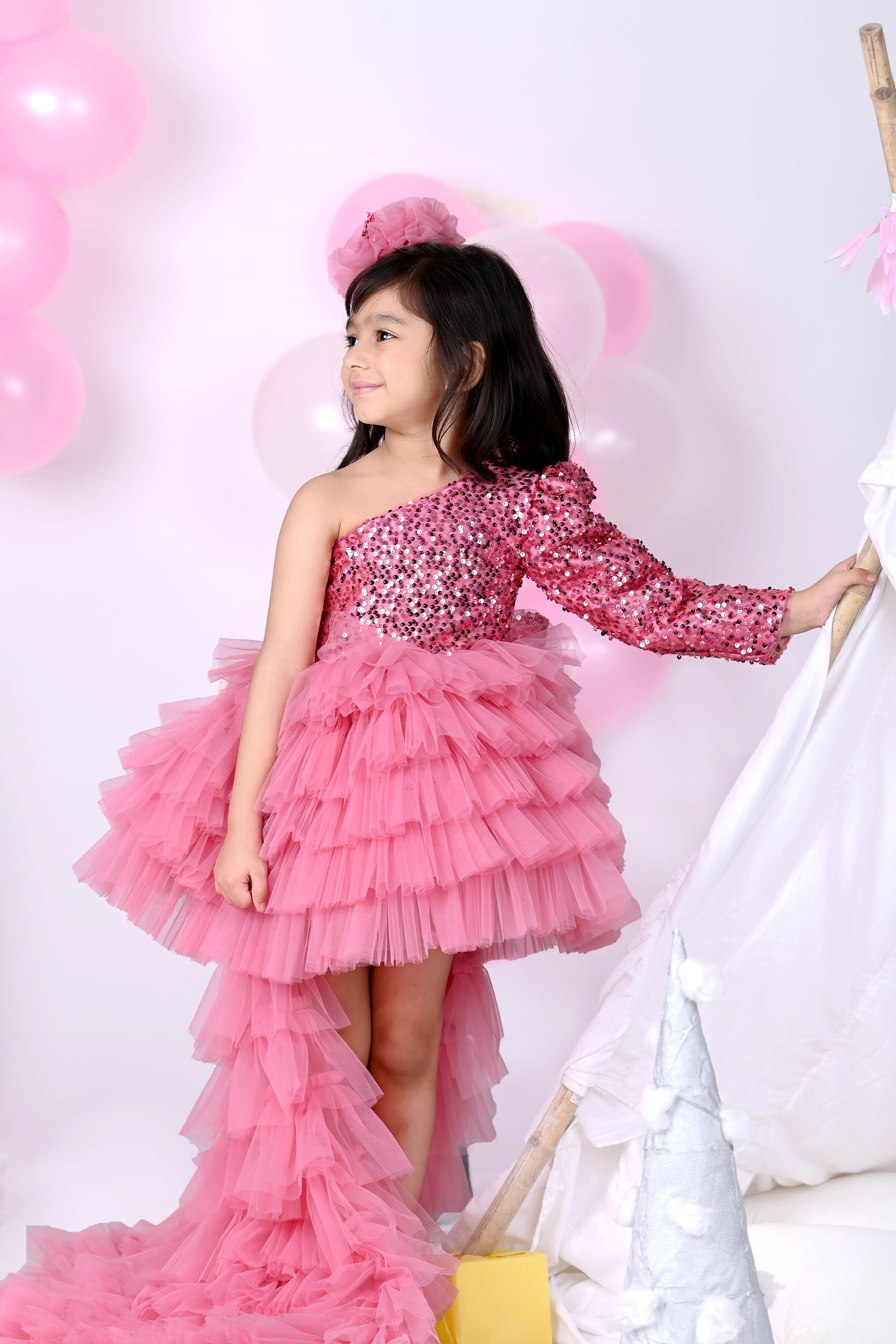 Buy Sparkling Dusty Pink Dress for Girls Online- ForeverKidz