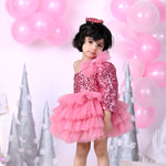 Sparkling Frock with Cascade of Ruffles