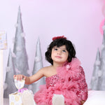 Dusty Pink Ruffle Frock for Girls