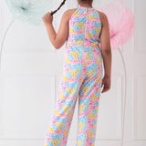 Joyful Strokes Halter Neck Jumpsuit