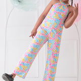 Joyful Strokes Halter Neck Jumpsuit