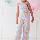 Joyful Strokes Halter Neck Jumpsuit