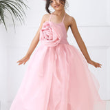 Blush Haze Flower Gown