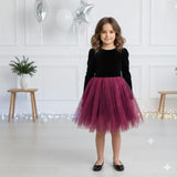 Twilight Plum Shimmer Velvet Party Dress