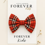 Royal Plaid Velvet Bow Clip
