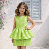 Lime-Hue Peplum Dress