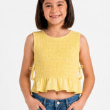 Lime Smocked Top