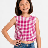 Gingham Balloon Top