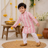 Gulabi Zari Boys Kurta Set
