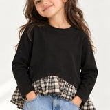 Full Sleeve Black Checked Top