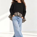 Full Sleeve Black Checked Top