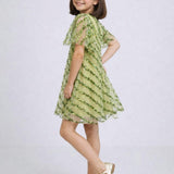 Diagonal Sequin Lime Dress