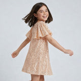 Gold Sequin Ruffle Dress