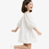 Modern Puff White Dress