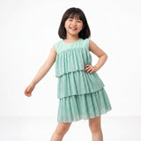 Sea Tiered Shimmer Dress
