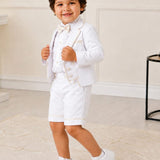 Tiny White Tuxedo Suit Set