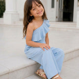 Blue Breeze Ruffles Jumpsuit