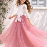 Misty Rose Lace Gown