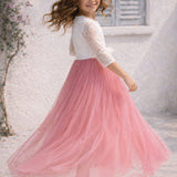 Misty Rose Lace Gown